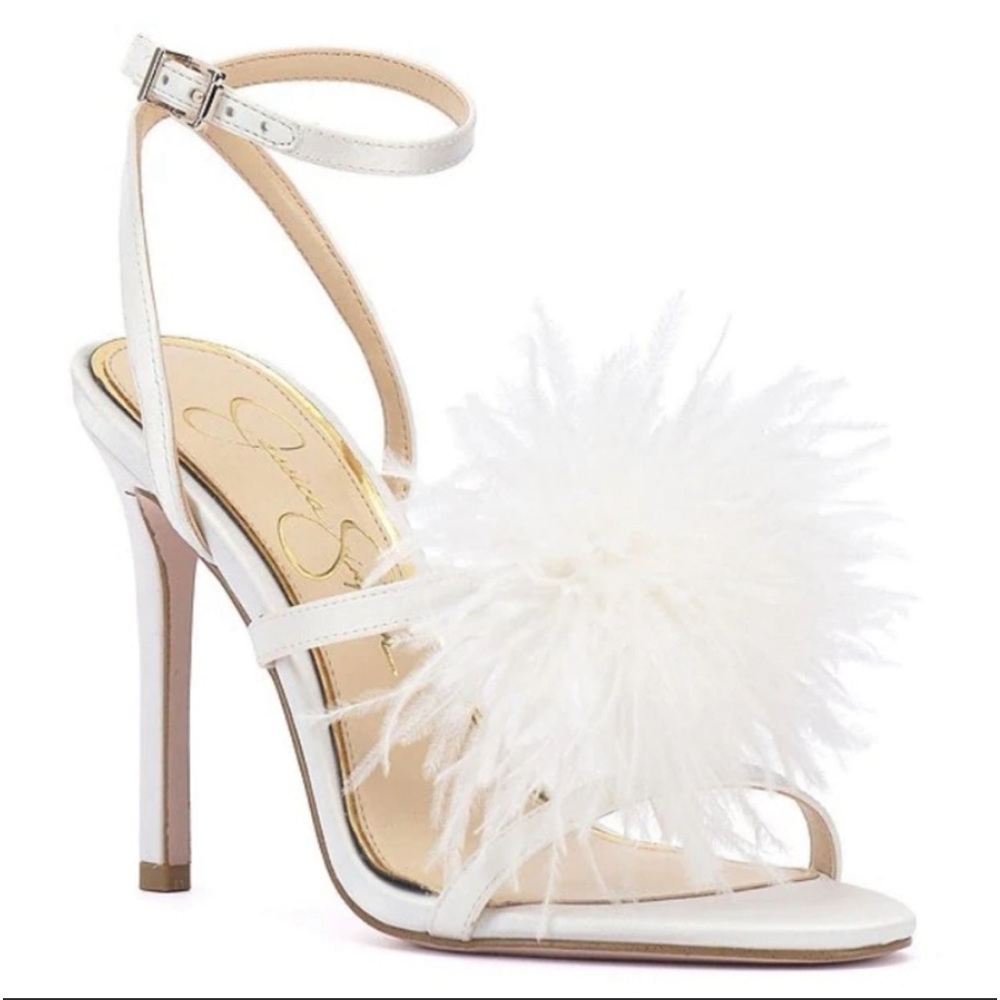 Jessica Simpson Jenevya feather heels.